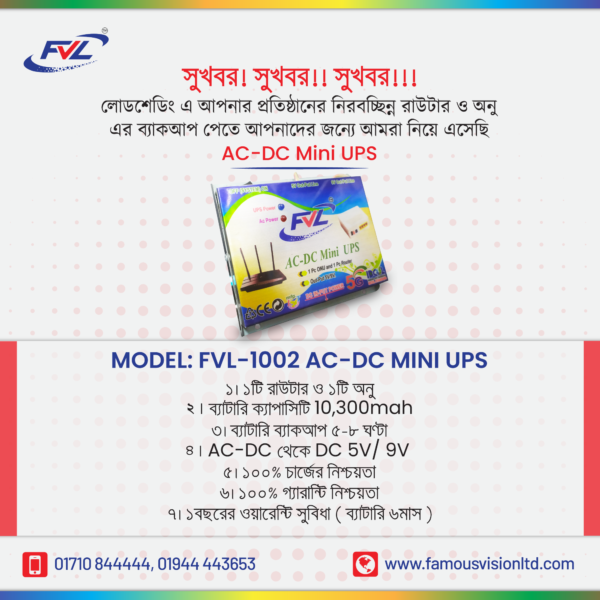 FVL 1002 AC DC Mini UPS