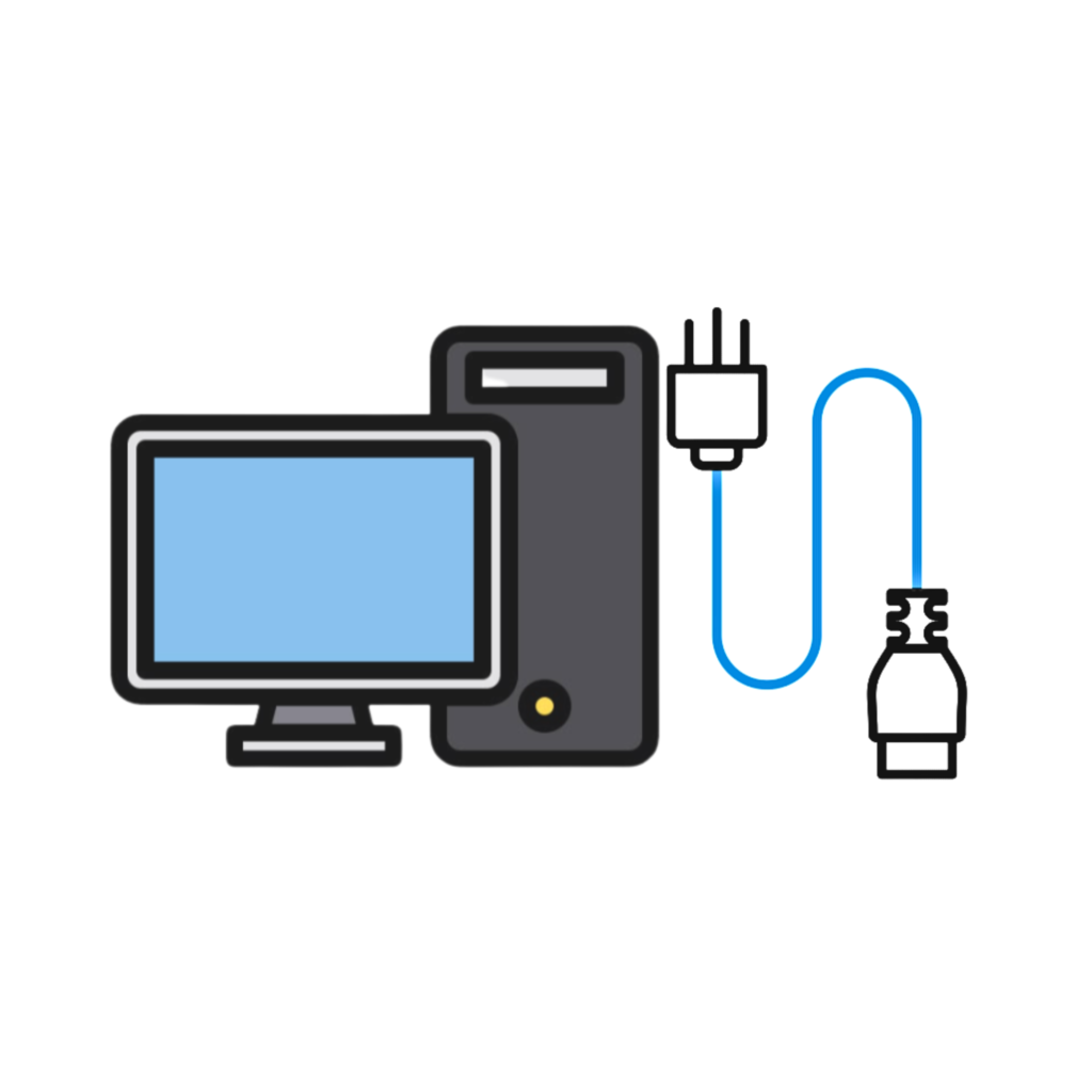 FVL Office equipment desk pc line icon BD