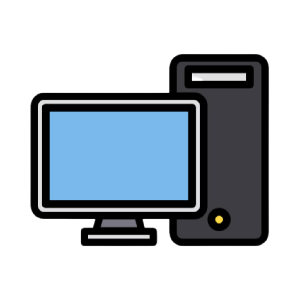 FVL Office equipment desk pc line icon